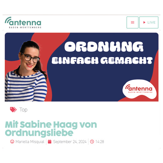 Sabine Haag Ordnungsliebe Interview Antenna Badenwürtemberg